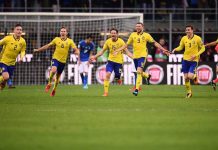 Lotul Suediei pentru partida cu România