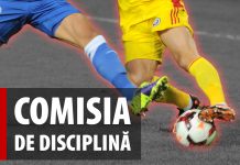 Lista cauzelor aflate pe rol și a sancțiunilor dictate în ședința Comisiei de Disciplină din 6.06.2018