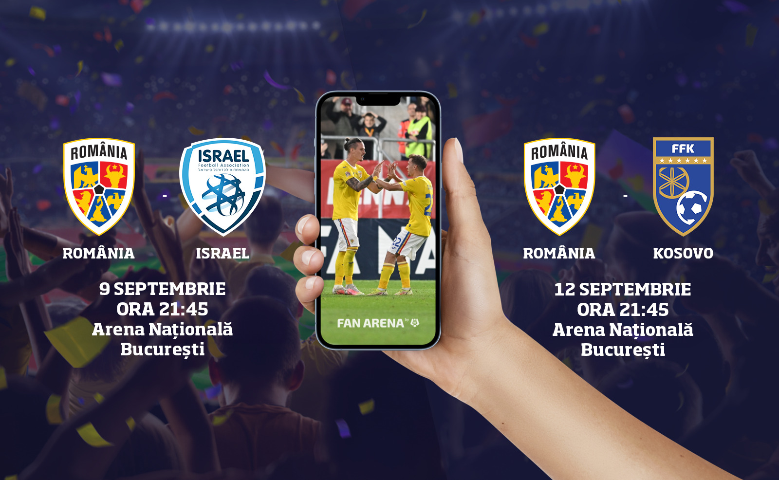 Biletele pentru meciurile cu Israel și Kosovo sunt disponibile online! Federația Română de Fotbal